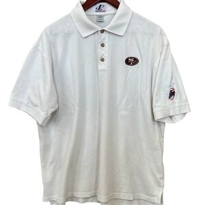 San Francisco 49ers NFL Polo Shirt Mens XL White Miller Lite Golf Preppy Classic